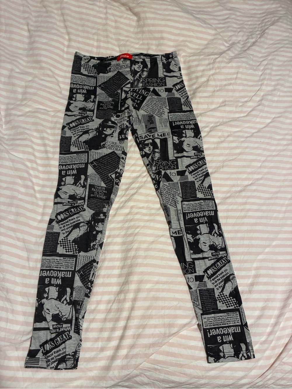 Rainbow Black & Gray Graphic Print Leggings